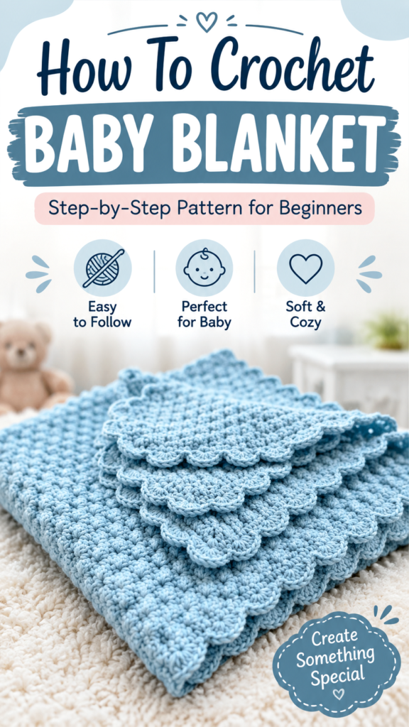 How to Crochet a Baby Blanket Easy Step-by-Step Pattern for Beginners