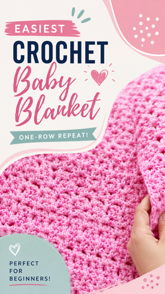 Easiest Crochet Baby Blanket Pattern for Beginners  One-Row Repeat Tutorial