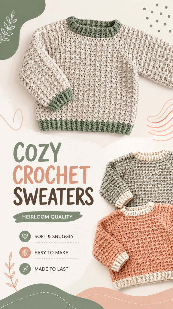 Baby Boy Crochet Sweater Patterns Cozy  Easy Crochet Ideas
