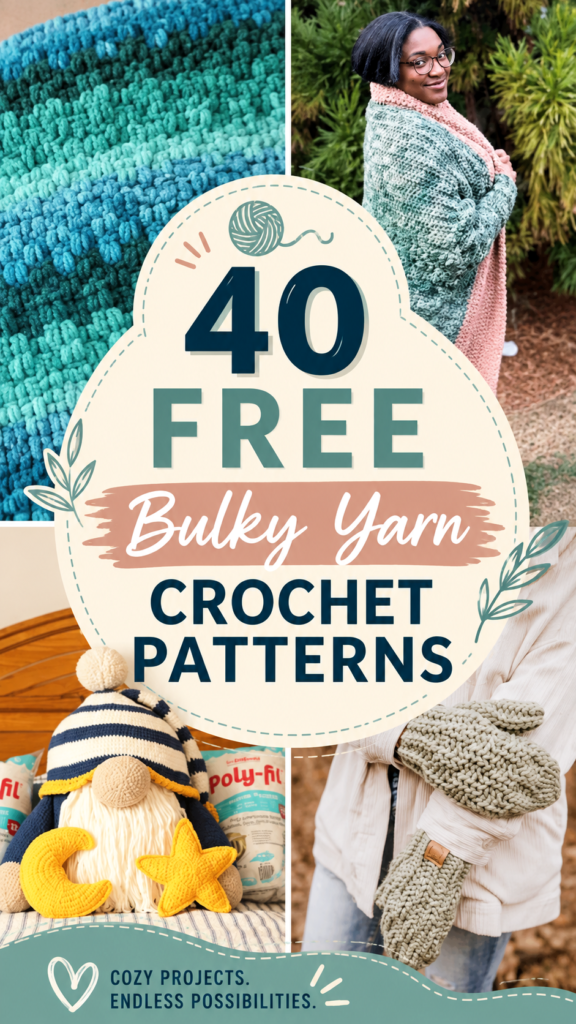 40 Free Bulky Yarn Crochet Patterns for Cozy, Quick  Easy Projects