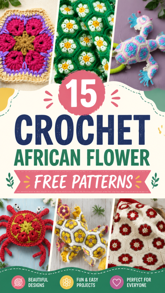 15 Crochet African Flower Animal Patterns for Unique Handmade Projects