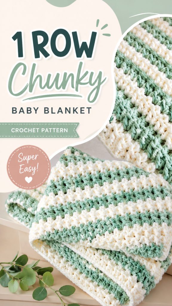 Chunky Crochet Baby Blanket Free Pattern  Easy One Row Crochet Blanket