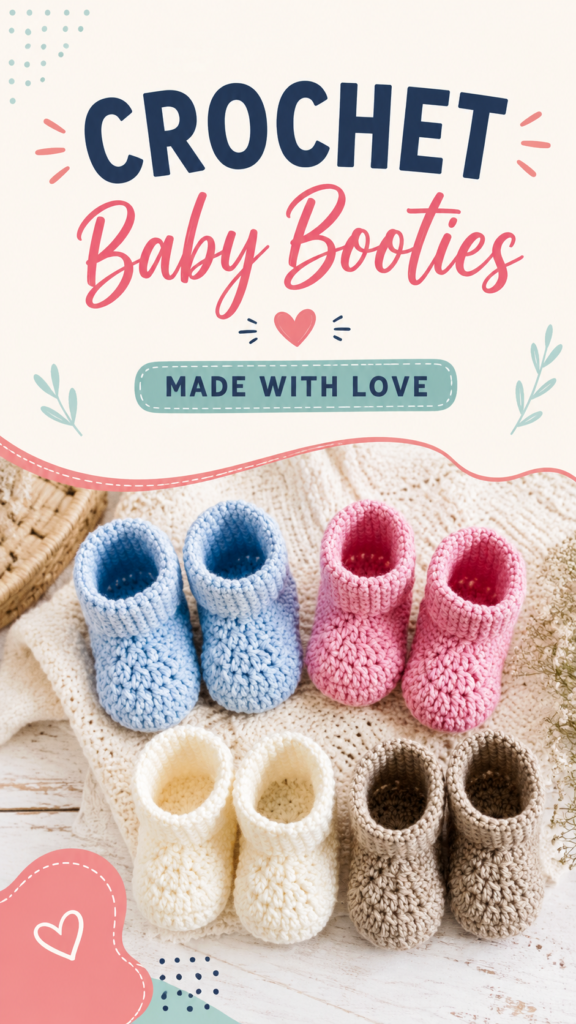 Free Crochet Baby Booties Pattern for Beginners  Cute Handmade Baby Shoes