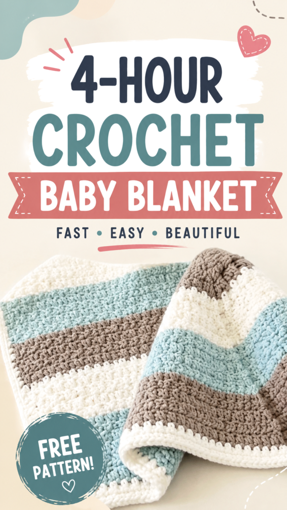 4-Hour Crochet Baby Blanket Free Pattern  Fast, Easy  Beautiful