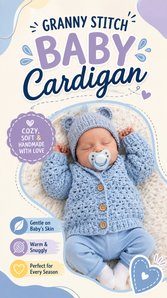 Easy Granny Stitch Baby Cardigan Crochet Pattern for Cozy Handmade Style