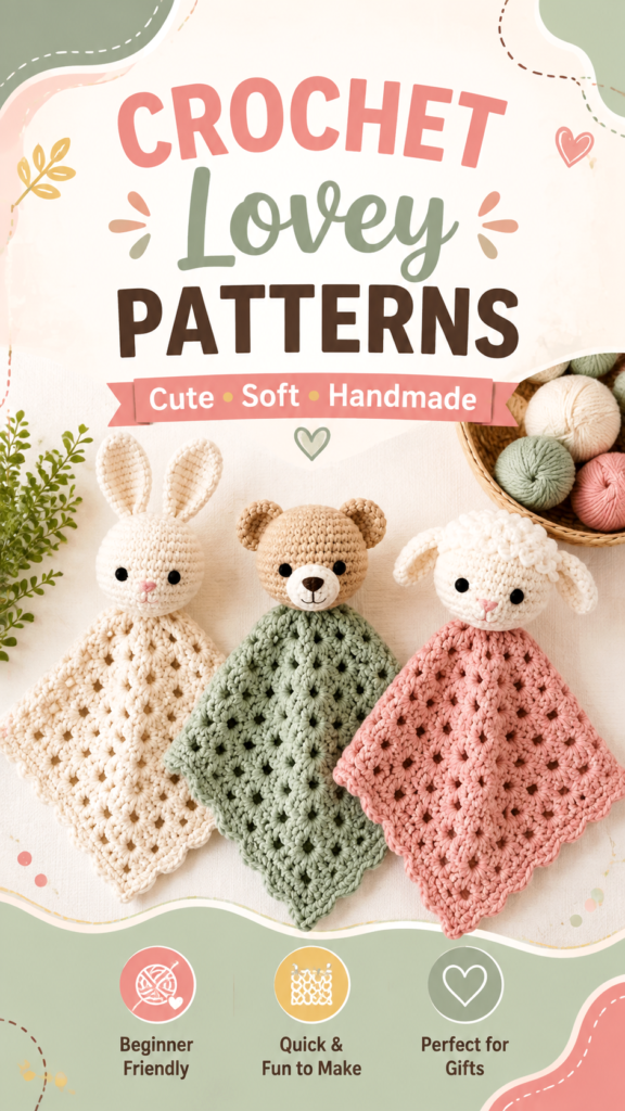 Cute Crochet Lovey Patterns Easy Handmade Baby Blanket Ideas for Gifts