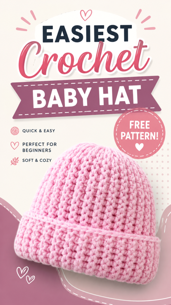 Easy Crochet Baby Hat Pattern  Free, Quick  Beginner-Friendly Tutorial