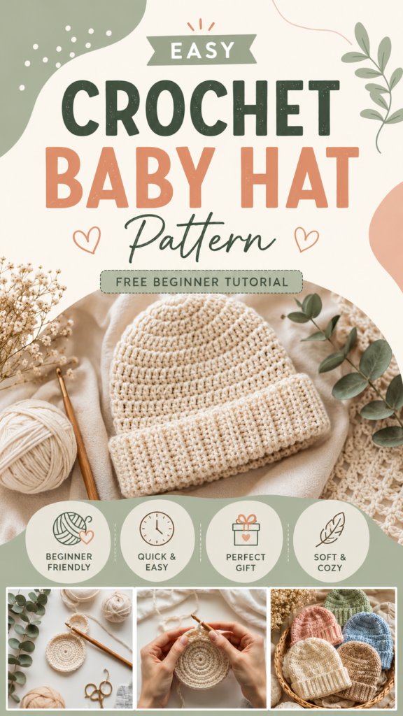 Easy Crochet Baby Hats Pattern Free Beginner-Friendly Tutorial for Cozy Baby Hats