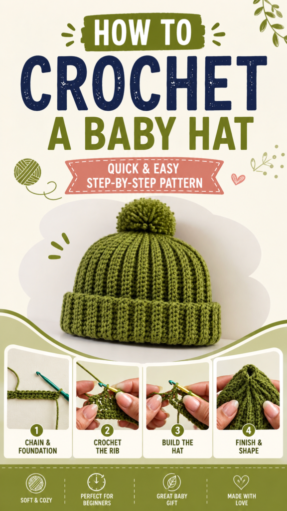 Crochet Baby Hats Free Pattern Easy Step-by-Step Tutorial