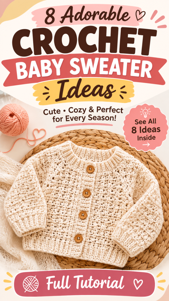 8 Adorable Crochet Baby Sweater Ideas for Cute, Cozy Handmade Outfits