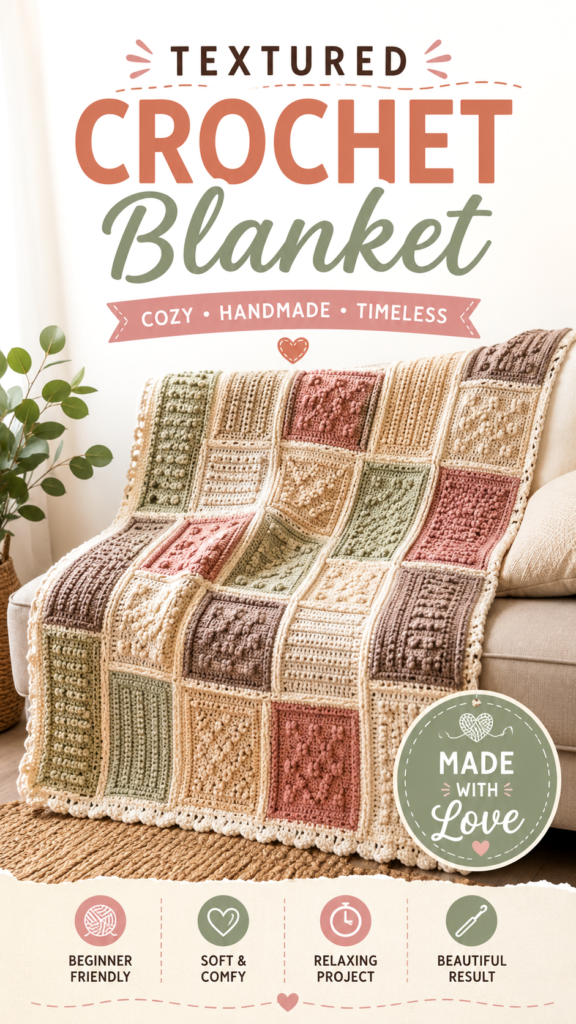 Cozy Textured Crochet Blanket Ideas for a Handmade Home Décor Project