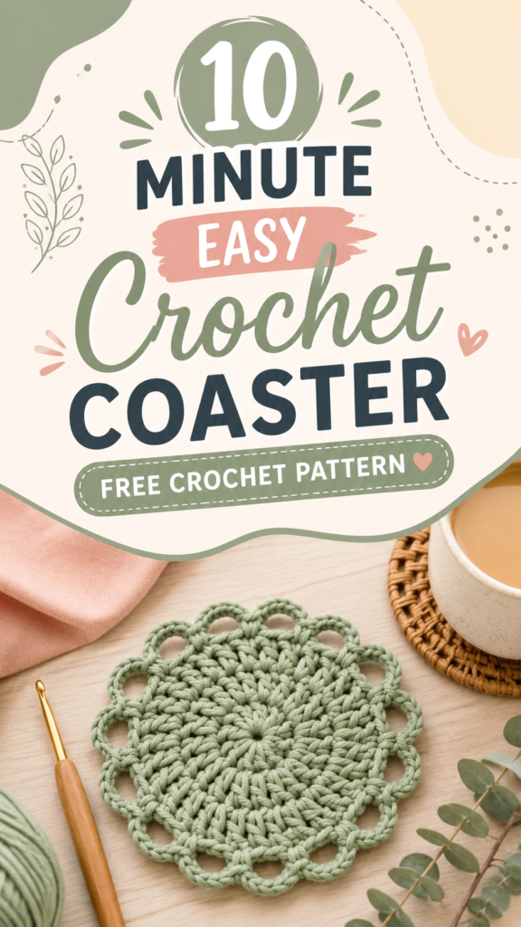 10-Minute Easy Crochet Coaster Pattern for Beginners