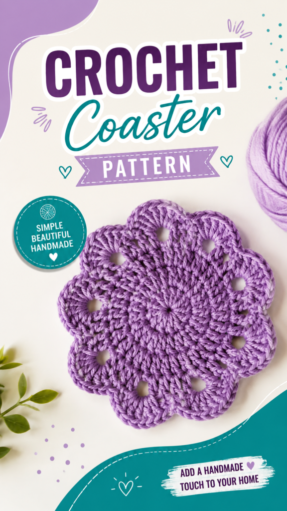 Easy Crochet Coasters Pattern for Beginners  Cute DIY Home Decor Ideas