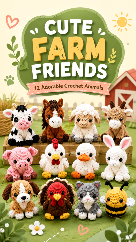 Crochet Farm Animals Free Patterns 12 Cute Amigurumi Ideas