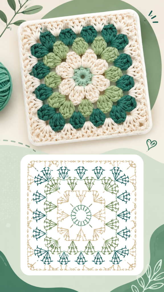 Easy Crochet Granny Square Pattern with Step-by-Step Stitch Chart Tutorial