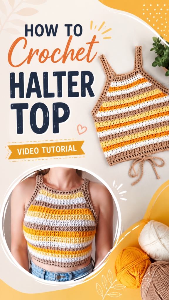 Easy Crochet Halter Top Pattern for Beginners  Step-by-Step Video Tutorial