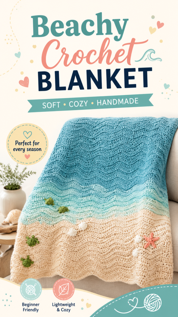 Cute Crochet Blanket Ideas for Cozy Beachy Home Decor