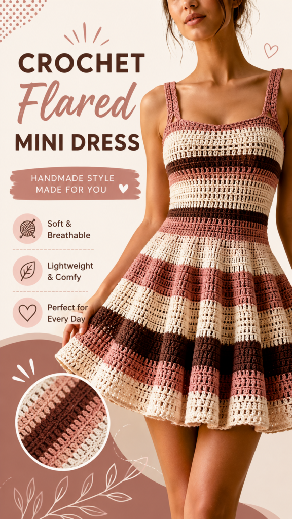 Easy Crochet Flared Mini Dress Pattern for a Stylish Handmade Summer Look