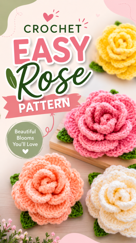 Easy Crochet Rose Pattern Beautiful Handmade Flowers for Beginners