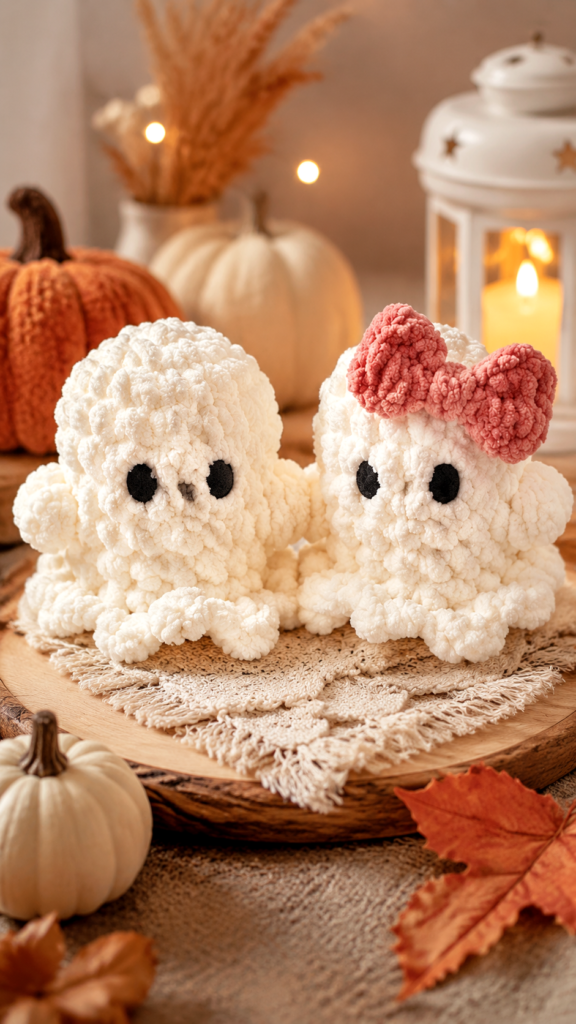Hand Crochet Plush Ghosts  Cozy DIY Amigurumi Halloween Decor Ideas