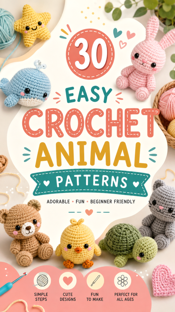 How to Crochet Animals for Beginners 30 Easy Amigurumi Patterns