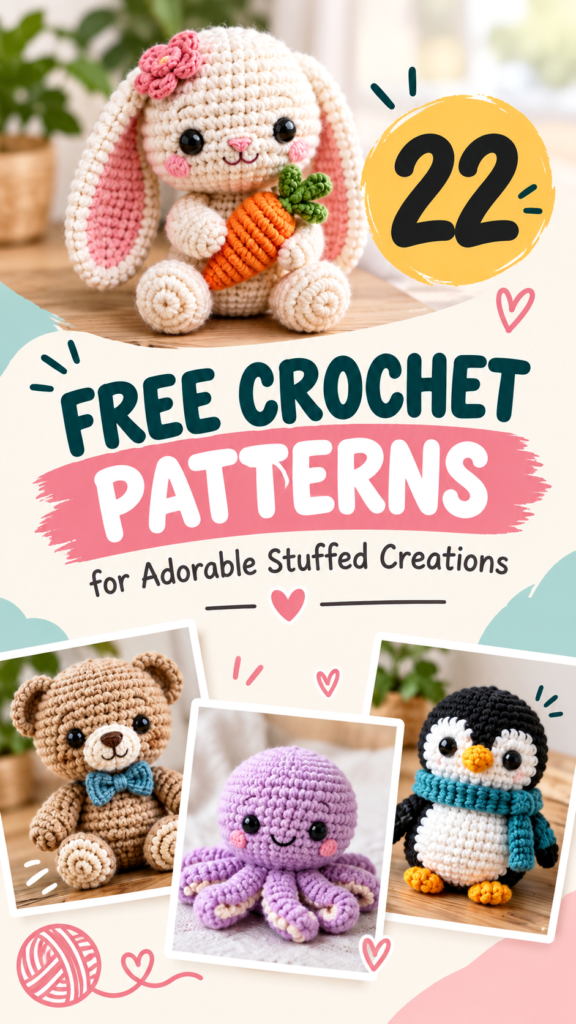 How to Crochet Stuffed Animals 22 Free Amigurumi Patterns