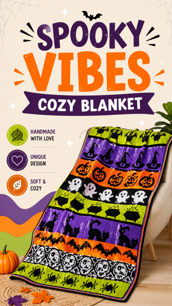 Halloween Crochet Blanket Ideas for a Cozy Spooky Home Decor Vibe