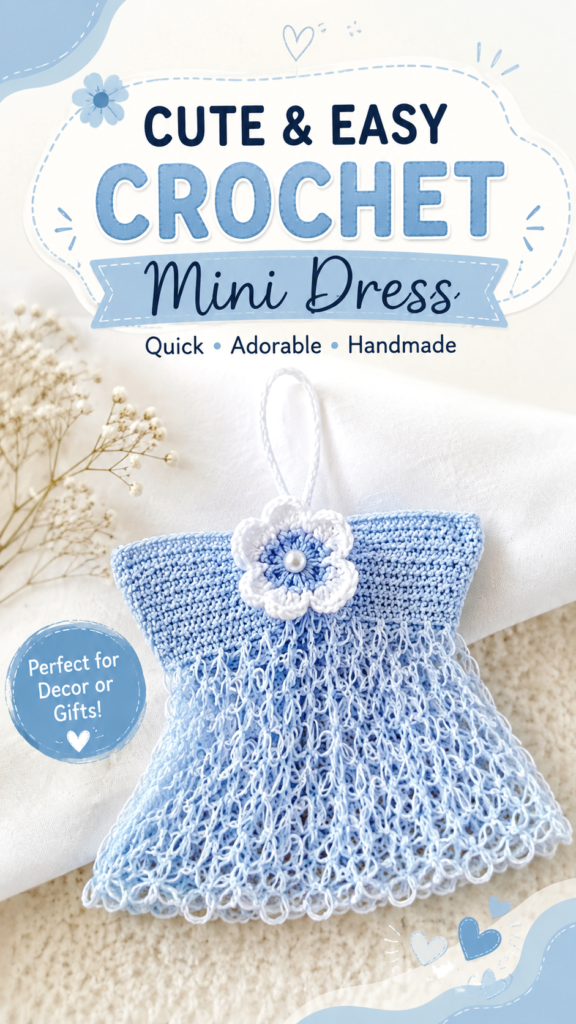 Cute  Easy Crochet Mini Dress Pattern for Adorable Handmade Decor  Gifts