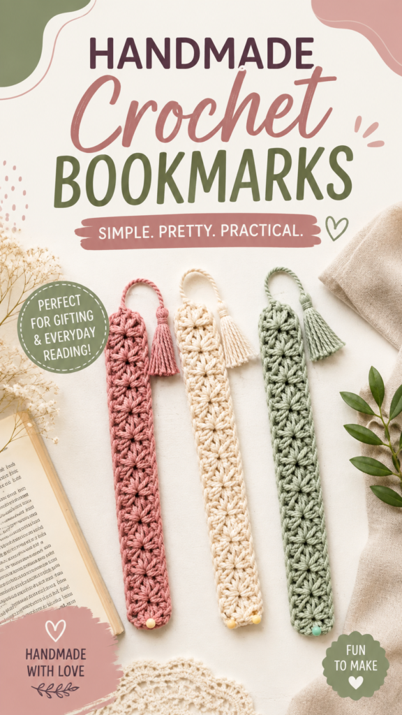 Useful Crochet Ideas Easy Handmade Crochet Bookmarks for Readers