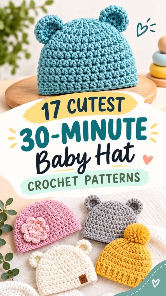 17 Cutest 30-Minute Baby Hat Crochet Patterns for Beginners
