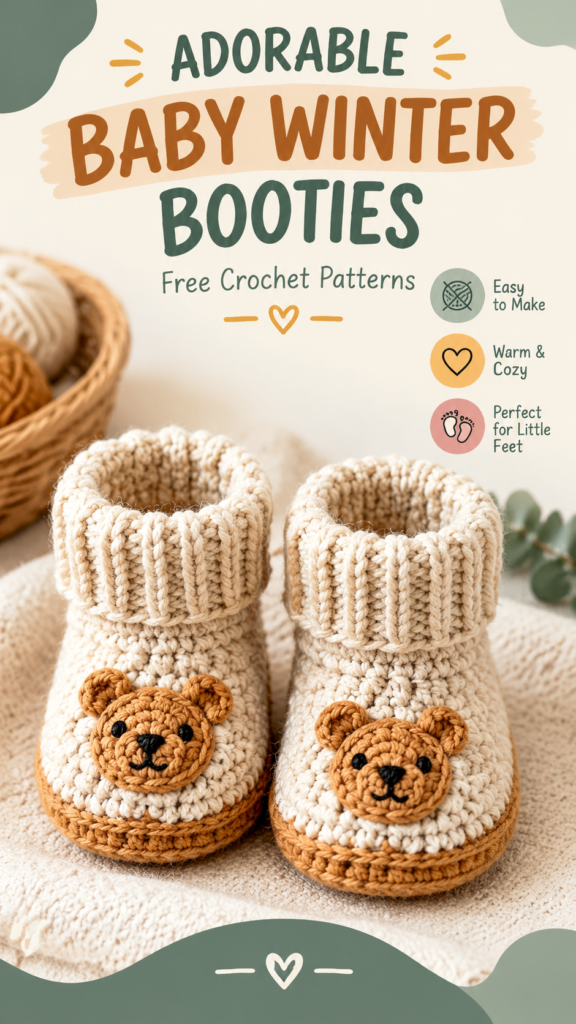 Free Crochet Baby Boots Pattern  Cozy Winter Baby Booties