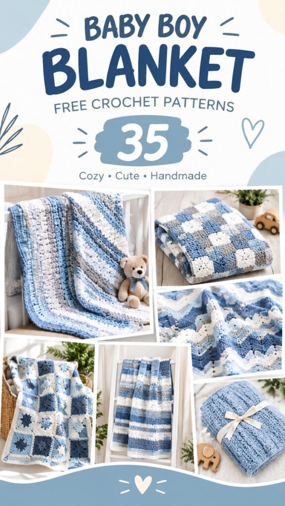 35 Baby Boy Blanket Crochet Patterns for Cozy Handmade Gifts