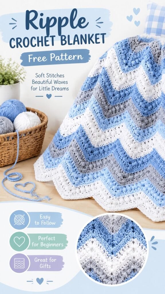 Baby Boy Blankets Crochet Soft Blue Crochet Blanket Ideas  Free Patterns