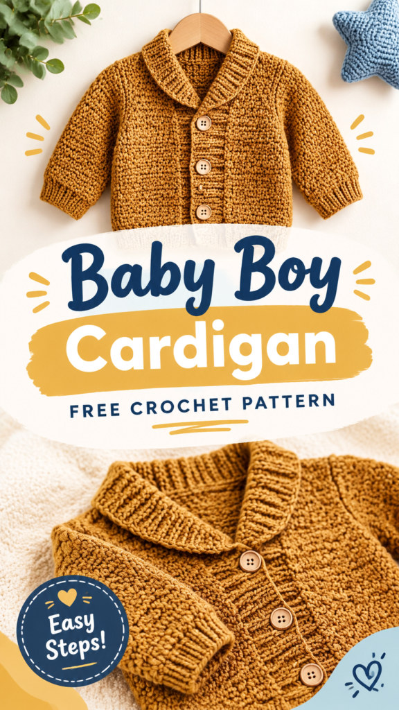 Free Crochet Baby Boy Cardigan Pattern – Cozy Handmade Sweater Tutorial