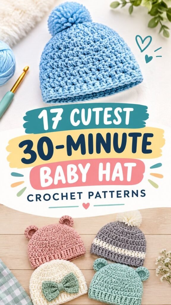 Free Baby Boy Crochet Hat Pattern for a Newborn Beanie