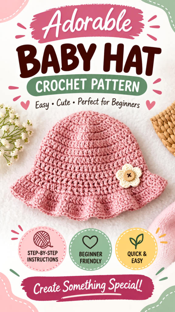 Free Crochet Baby Bucket Hat Pattern  Easy Summer Baby Hat