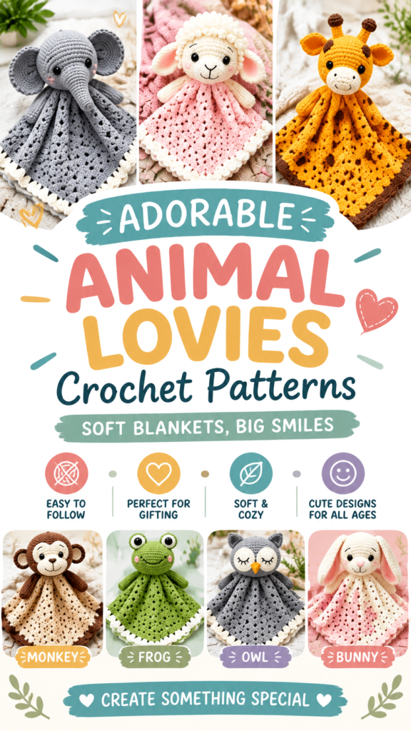 Adorable Crochet Animal Lovey Patterns for Cute Baby Gifts and Cozy Comfort