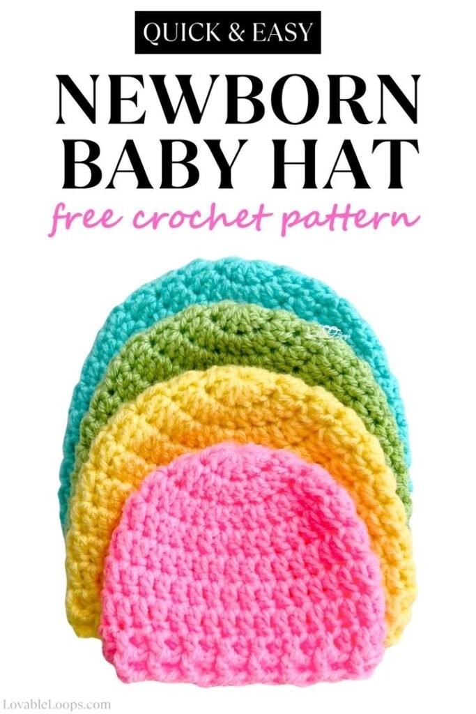 Baby Crochet Hat Pattern Free Quick  Easy Newborn Hat for Beginners