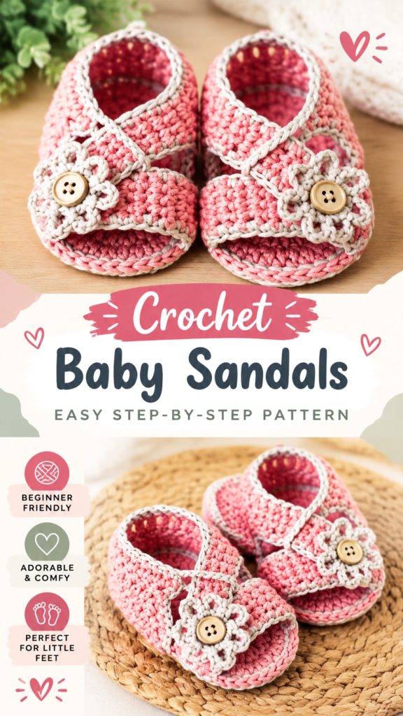 Crochet Baby Sandals Pattern Adorable Handmade Baby Gift Idea