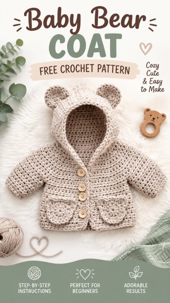 Baby Crochet Sweater Pattern Free Cozy Bear Hoodie Design for Beginners