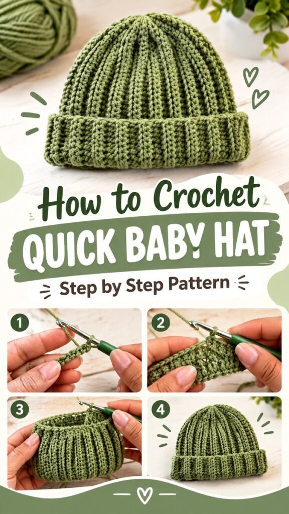 Free Crochet Baby Hat Pattern Easy Step-by-Step Tutorial