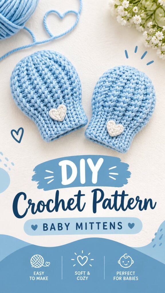 Free Crochet Baby Mittens Pattern for Beginners