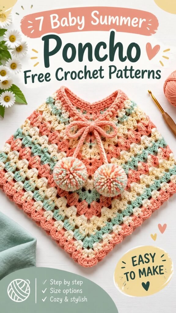 Baby Poncho Crochet 7 Adorable Summer Crochet Patterns for Little Ones
