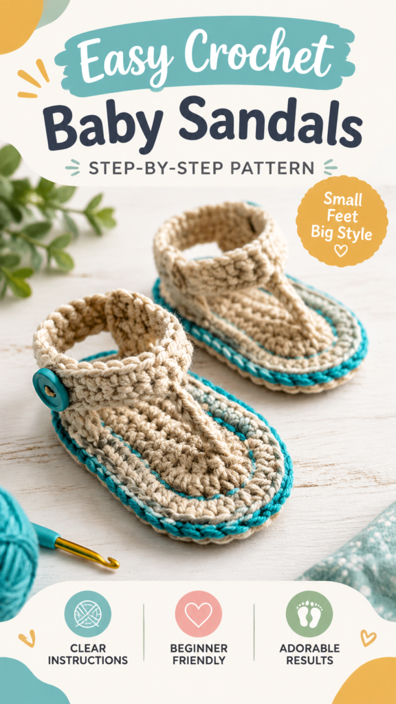 Easy Crochet Baby Sandals Pattern Cute Handmade Summer Shoes