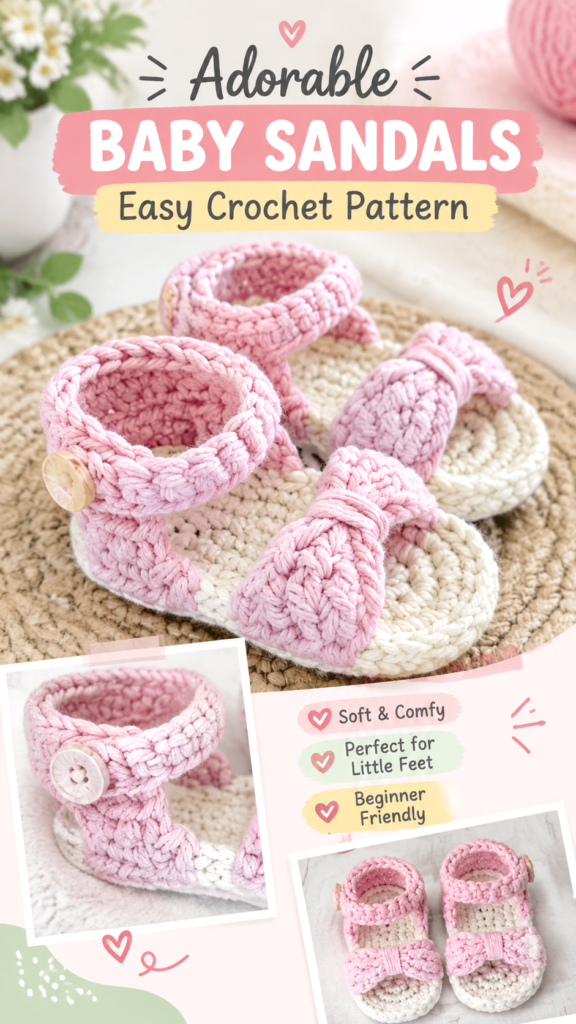 Adorable Crochet Baby Sandals Free Pattern for Handmade Baby Shoes