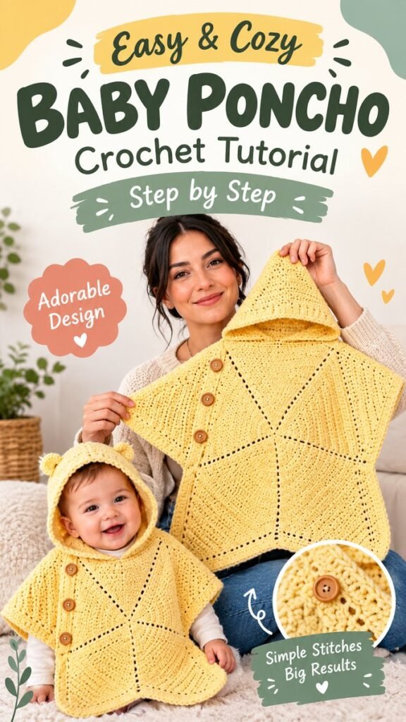 Baby Star Crochet Poncho Pattern for Babies