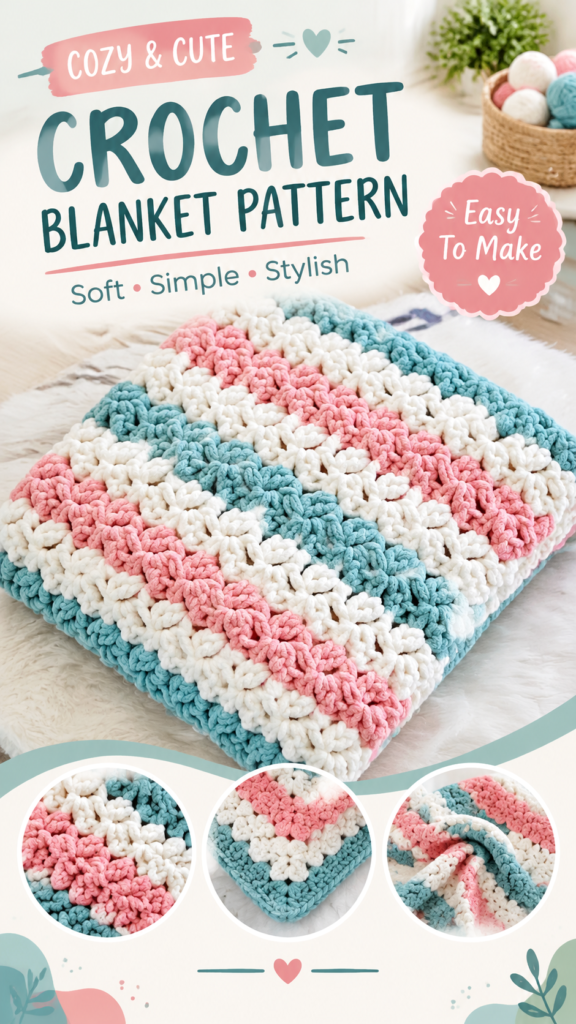 Easy Crochet Blanket Pattern With Cozy Textured Floral Stitch Design