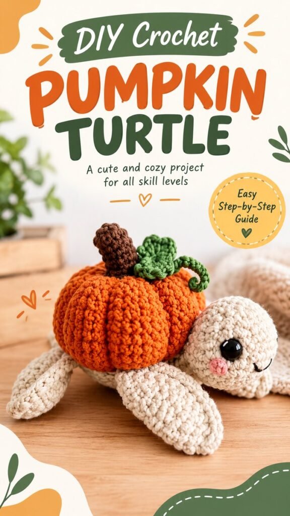 Easy Crochet Pumpkin Turtle DIY Pattern for a Cute Fall Craft