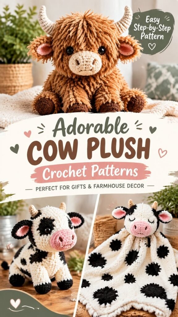 Adorable Crochet Animals Cow Patterns for Cute Handmade Plush Gifts