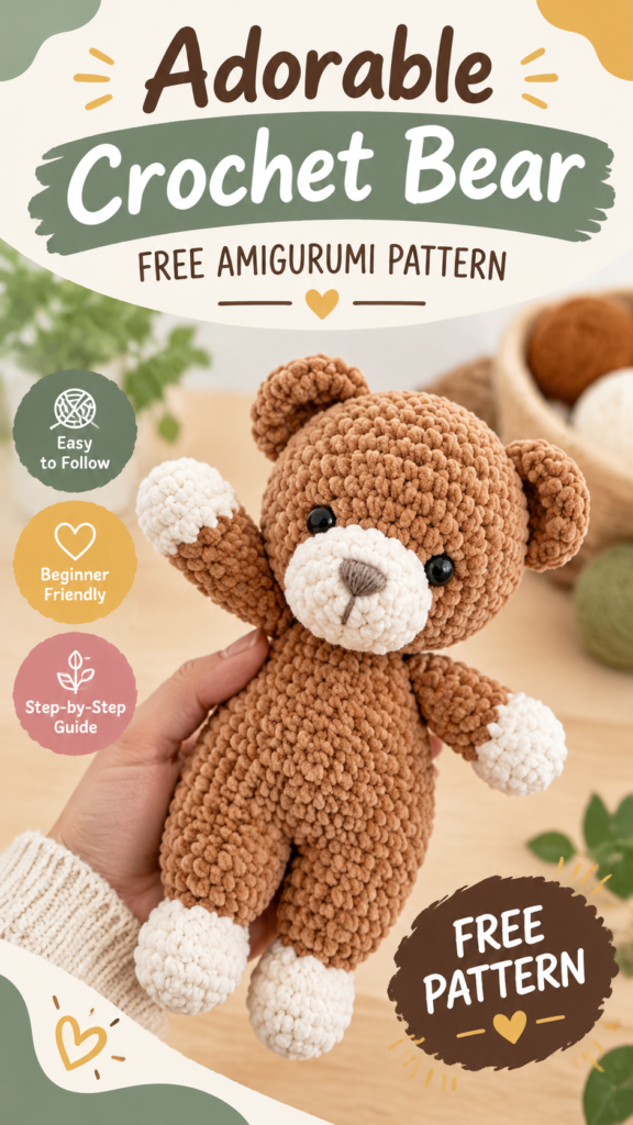Cute Crochet Baby Bear Amigurumi Pattern for Beginners